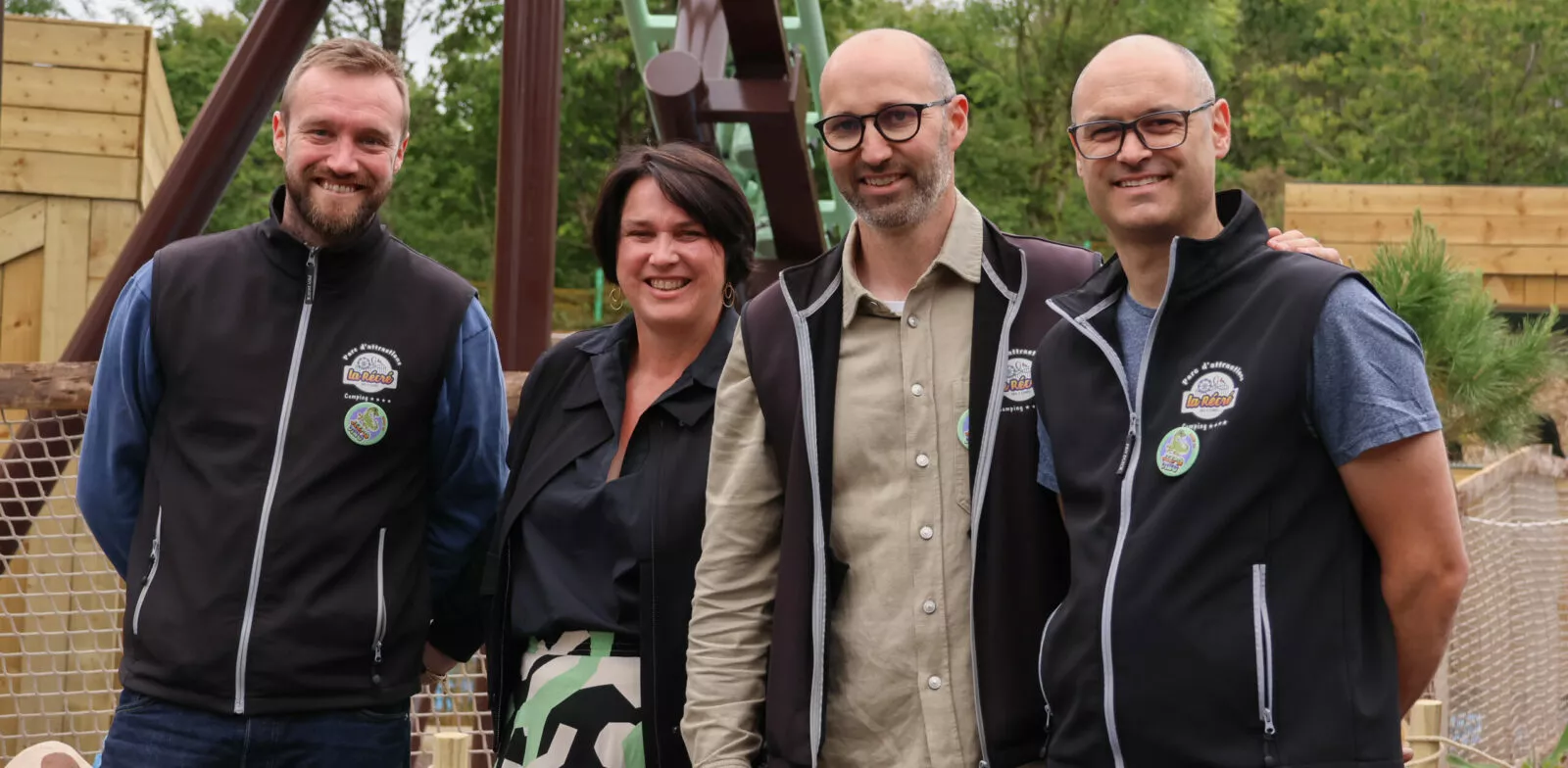 Inauguration Jeepo dino la Récré des 3 Curés à Brest. Arnaud Bonnefoy, Nadine Bonnefoy, Emmanuel Bonnefoy, Kevin Bonnefoy