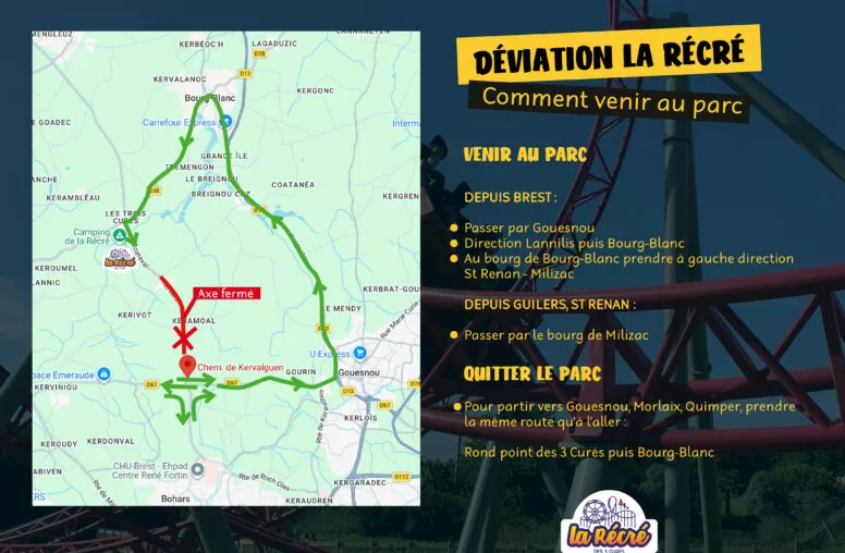 Déviation septembre 2026 La Récré des 3 Curés
